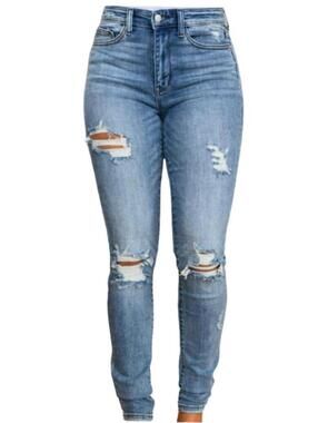 Judy Blue Skinny Fit Distressed Denim Jeans - Women's 32